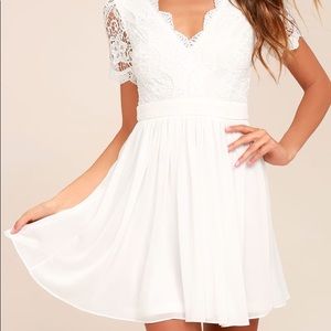 Angel in Disguise White Lace Skater Dress
